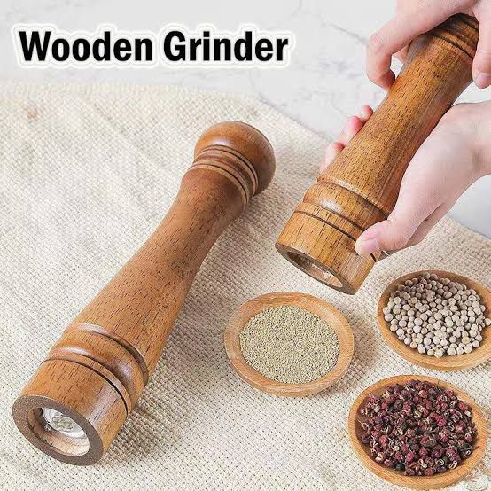 BLACK PEPPER CRUSHER BAMBOO WOODEN - Set of 2 - Storage