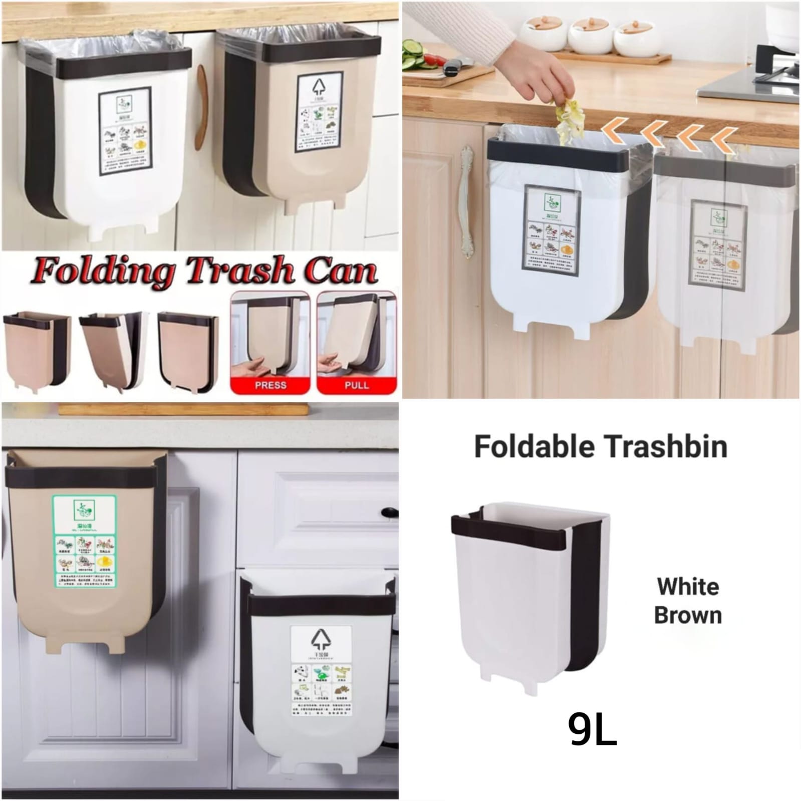 Foldable Trashbin 9L Capacity - Storage