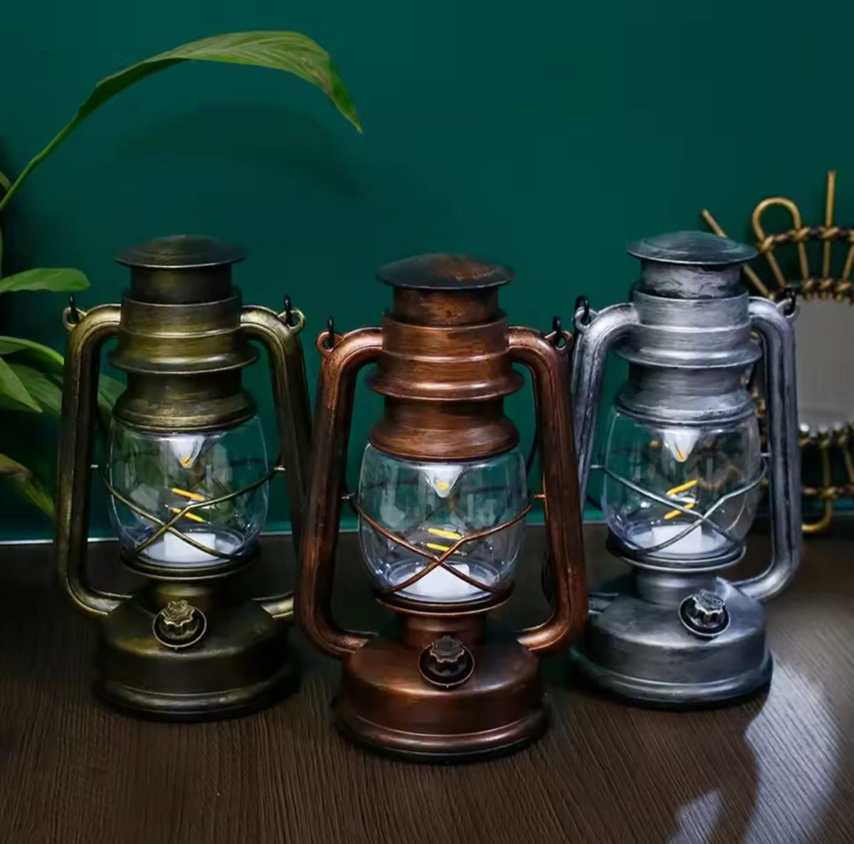 Lartern style light cell operated decor item