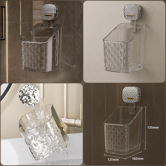 Premium Glacier Texture Suction Wall Bathroom Organizer (High Quality)