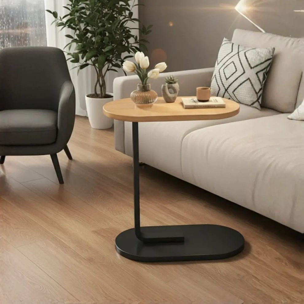Oval Shaped 'C' Shaped Sofa Side Table Laptop Table Coffee Table
