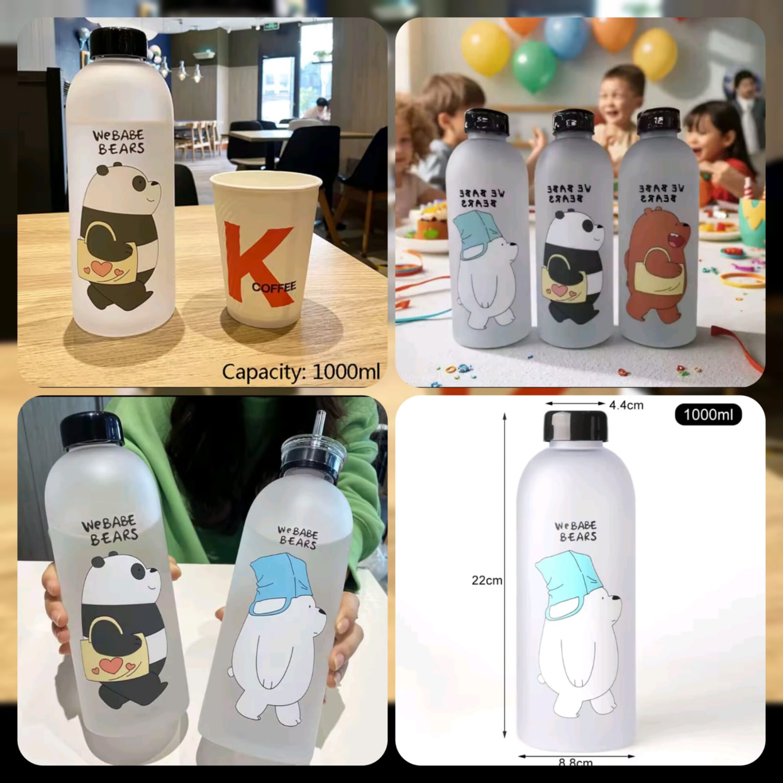 Bear Bottle 1000ML - Double Cap