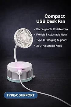 Mini Wall Mount Flexible Neck Fan