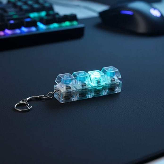 KEYBOARD LED FIDGET KEYCHAIN