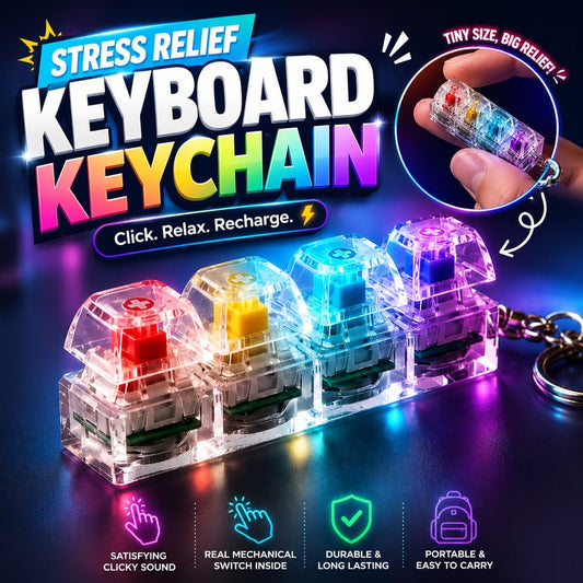 KEYBOARD LED FIDGET KEYCHAIN