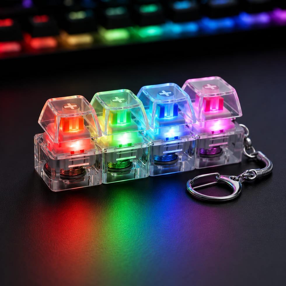 KEYBOARD LED FIDGET KEYCHAIN