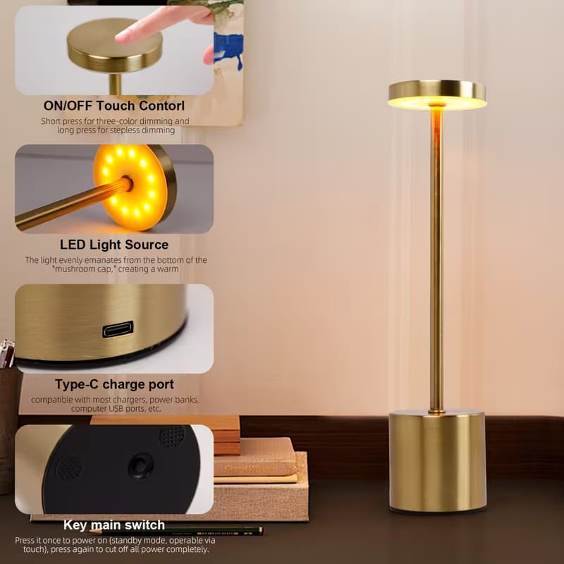 Rechargeable Table Touch Lamp