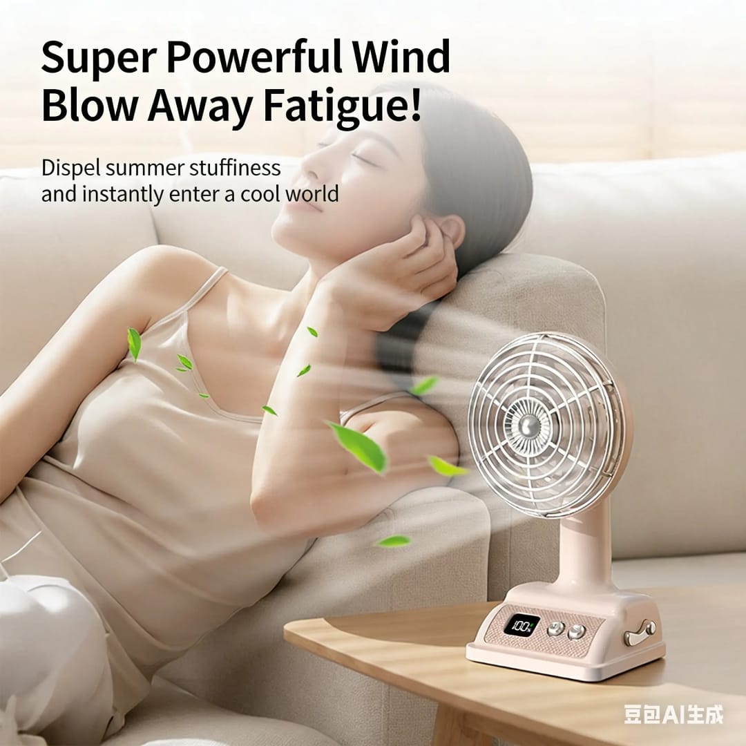 Vintage Style Digital Display 100 Speed Table Fan