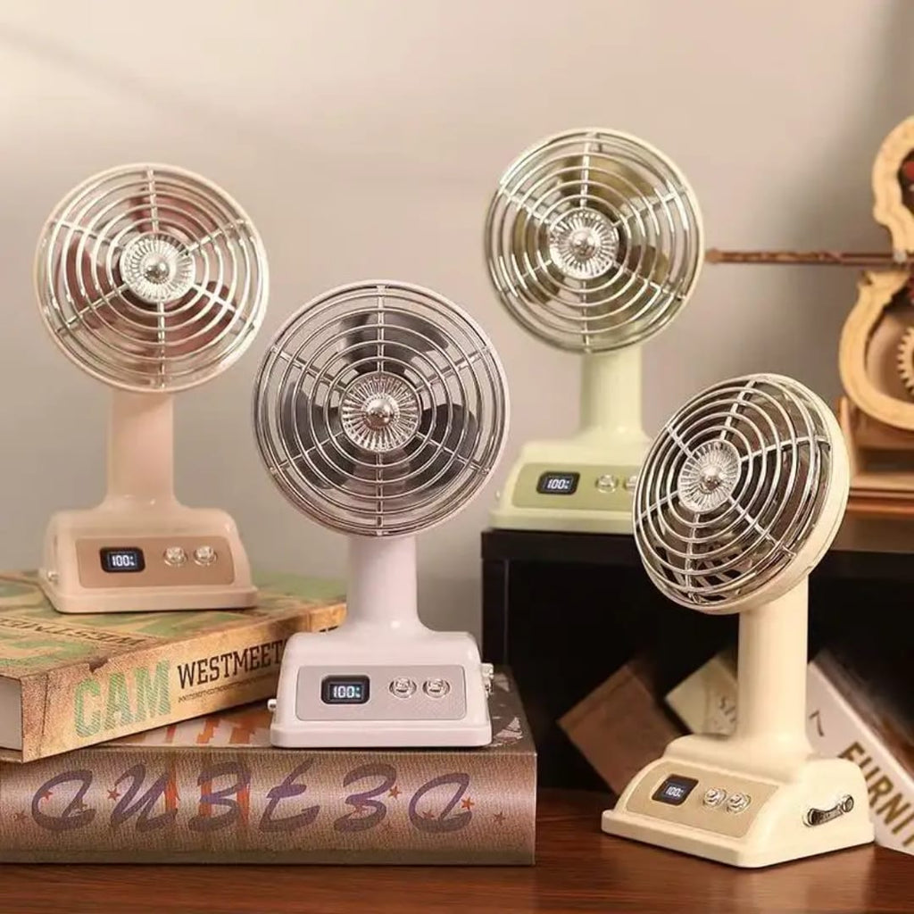 Vintage Style Digital Display 100 Speed Table Fan