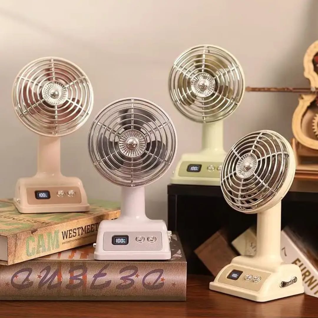 Vintage Style Digital Display 100 Speed Table Fan