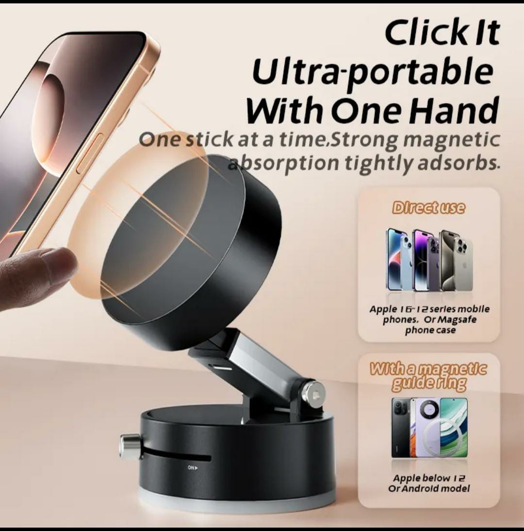 Portable Multi Functional Vacuum Suction Mobile Phone Stand