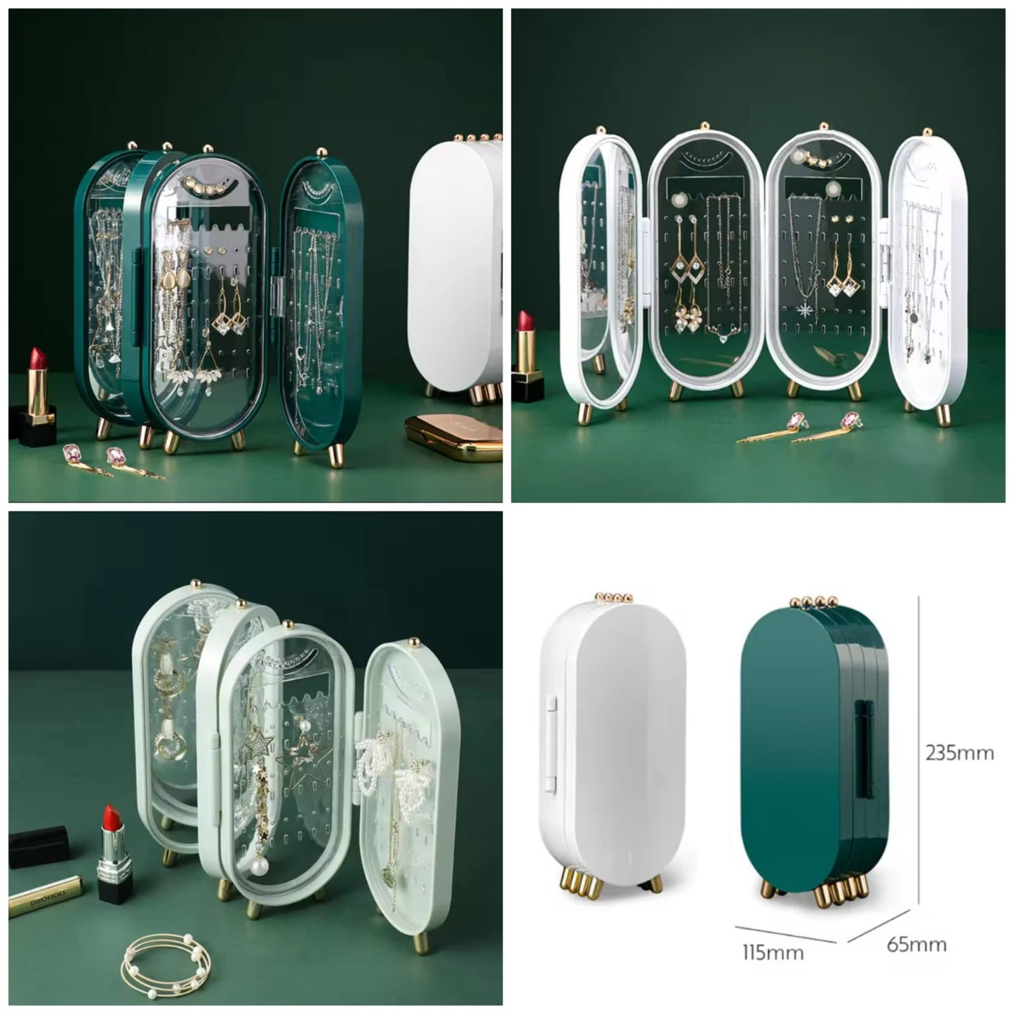 Foldable Jewellery Organizer Box with Mirror
