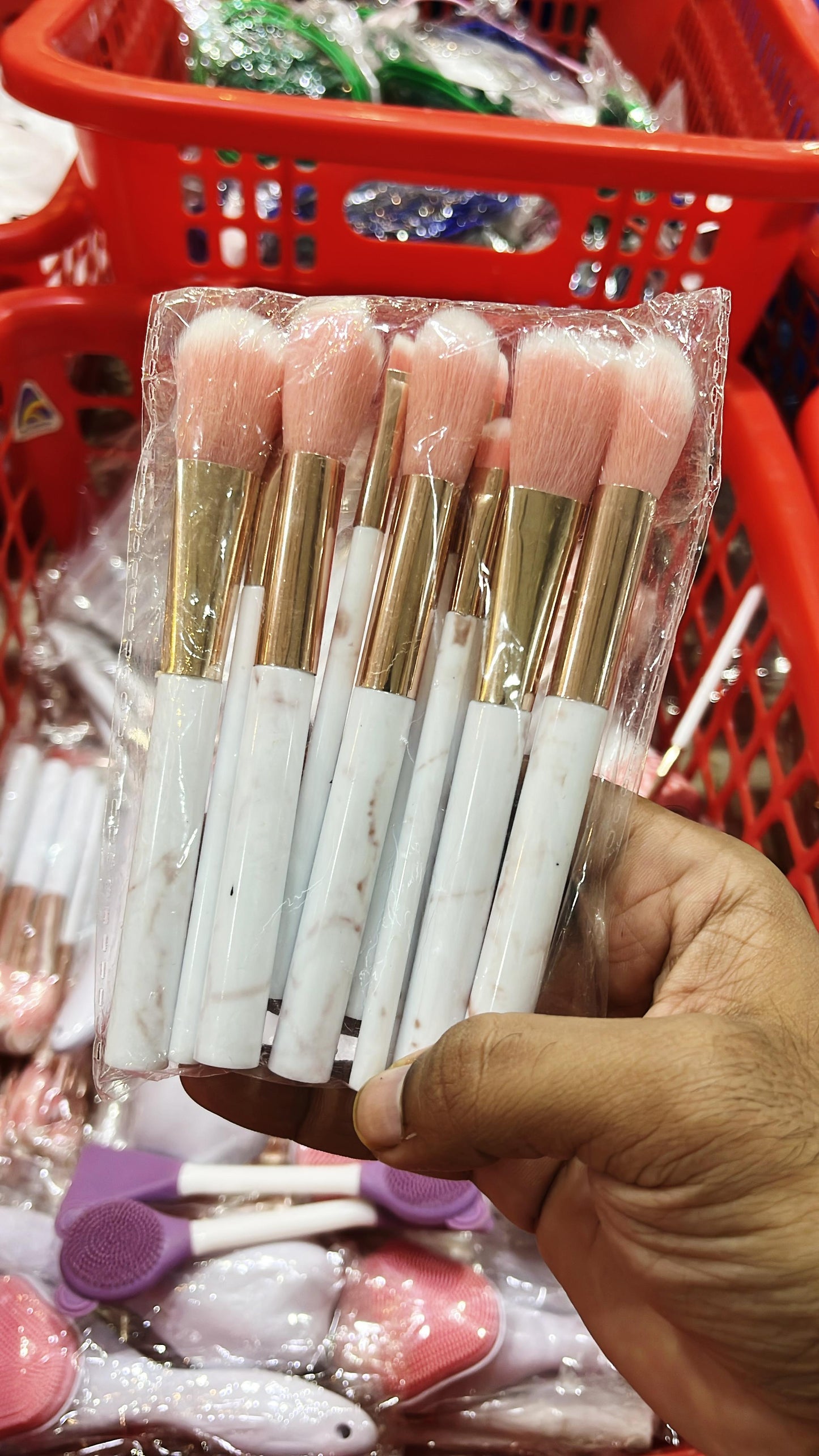 10pcs Marble Design Makeup Brush Set