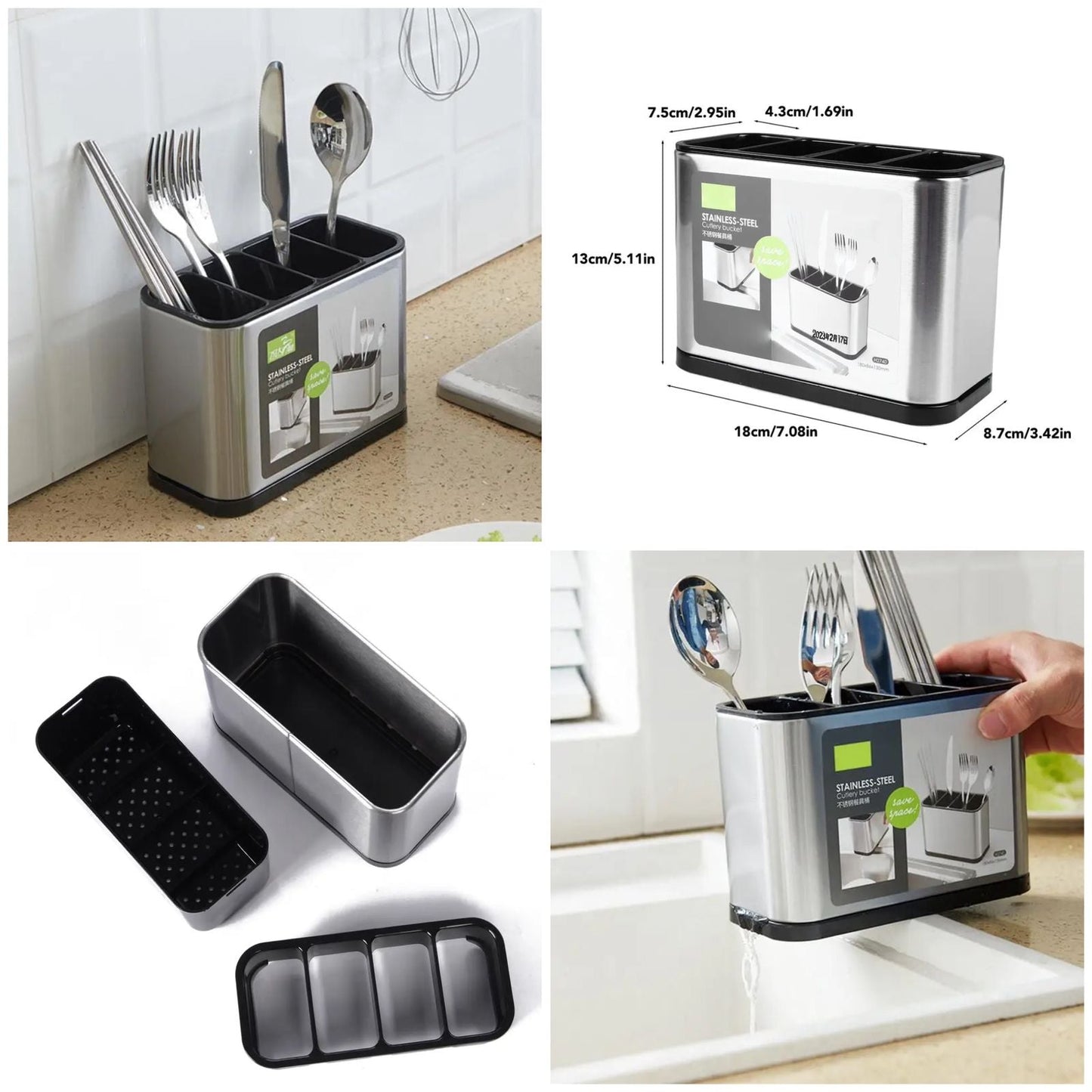 Stainless Steel Cutlery Organizer  (Premium Quality)