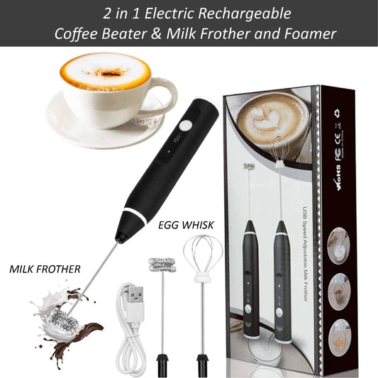 2 in 1 Electric Rechargeable Coffee Beater - Premium Quality