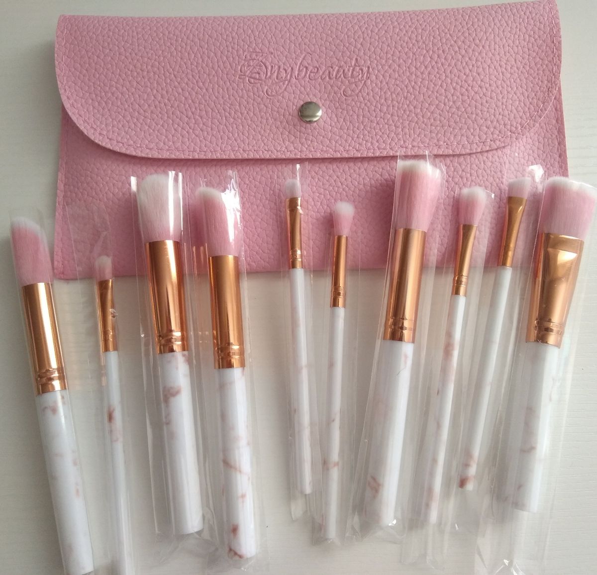 10pcs Marble Design Makeup Brush Set - WS