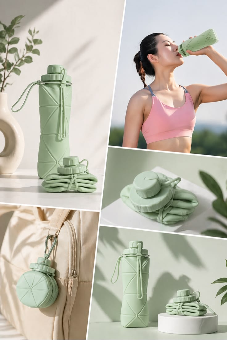Silicon Folding bottle 600ml Ideal for travelling