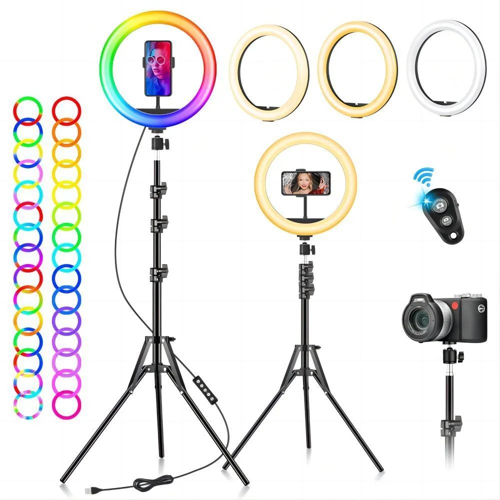 26 Cm RGB ring light with 7 fit stand  - Lighting Studio