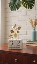 Perpetual Calendar with Gold Accents -  Decor