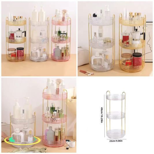 3Layer Rotating Cosmetic Organizer Rack