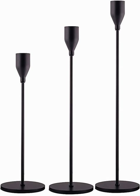 Matte Black  Candle Holders - Set of 3