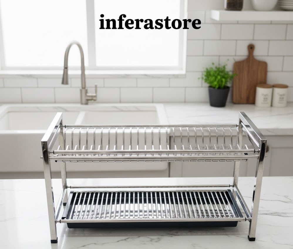 PURE STAINLESS STEEL NON MAGNETIC 🧲  DISH AND PLATES RACK- Storage