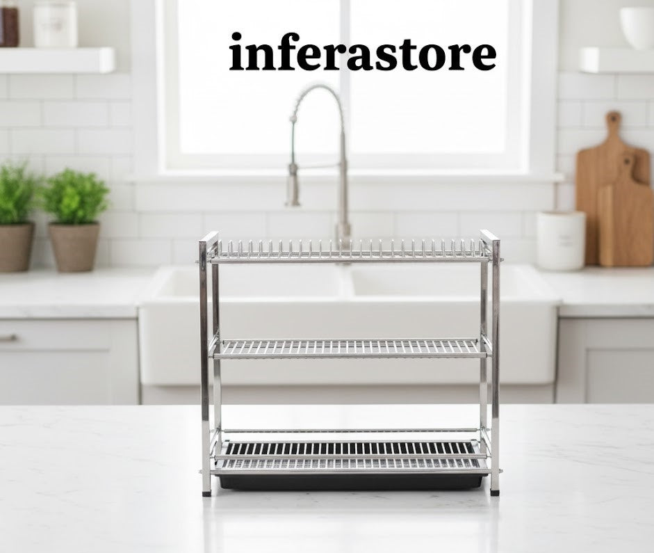 PURE STAINLESS STEEL NON MAGNETIC 🧲  DISH AND PLATES RACK- Storage