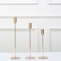 Gold Metal Candle Holders Set of 3