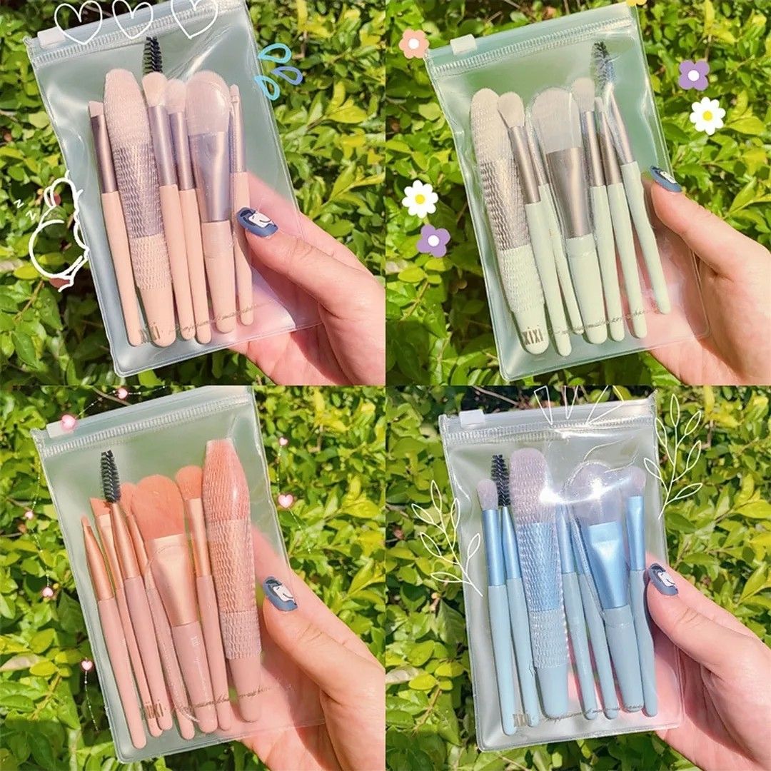 Original 8-Piece Makeup Brush Set with Pouch - Soft Brushes - WS