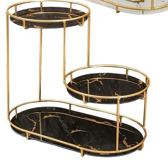 3-Tier Golden Vanity Stand - Organizer