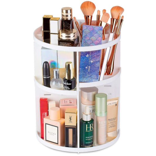 White Rotating Cosmetic Organizer