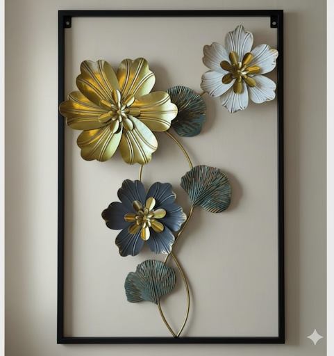Premium Imported Metal Flower Frame - Wall Decor