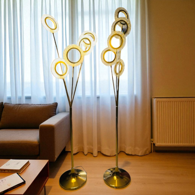 Modern Crystal Ring Floor Lamp
