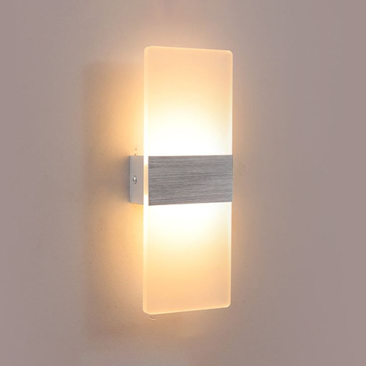 Modern LED Wall Sconce - Brushed Silver - Light