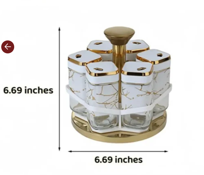 Rotating Spice Jar Glass Material 6pcs Jar - Storage