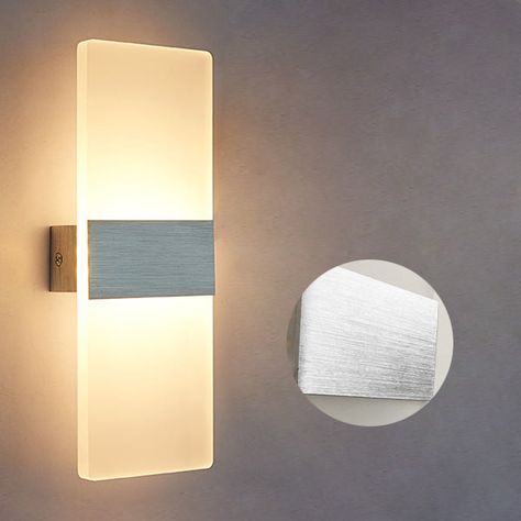 Modern LED Wall Sconce - Brushed Silver - Light