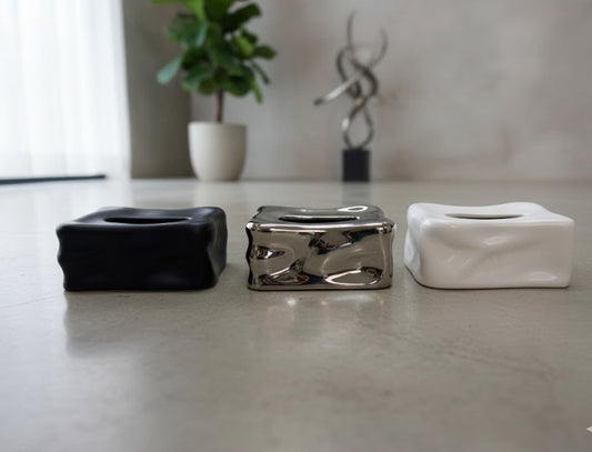 Chrome and Matte Finish Decorative Tissue Box