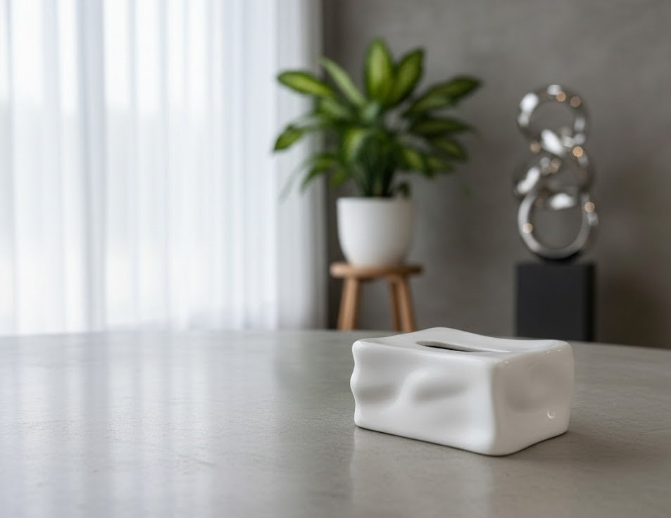 Chrome and Matte Finish Decorative Tissue Box