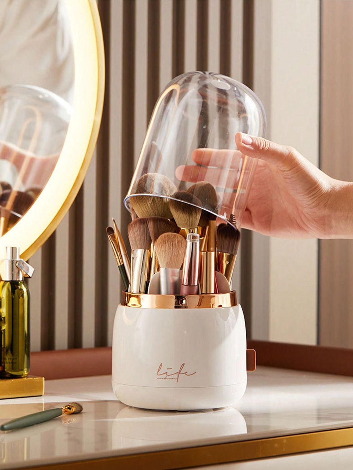 Luxury Rotating Brush Holder - Premium Quality