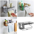 Multifunctional Over-the-Sink Shelf with Towel Bar - Organizer